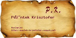Péntek Krisztofer névjegykártya