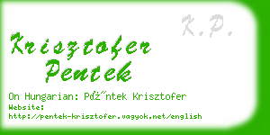 krisztofer pentek business card